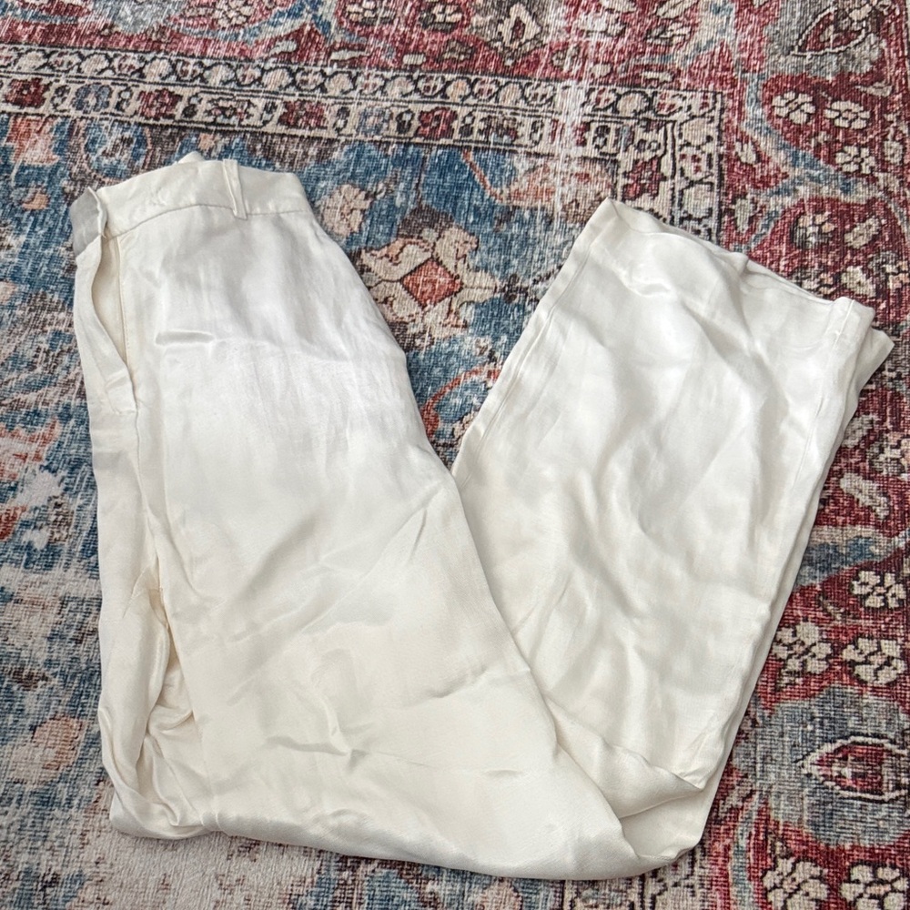 Zara Cream Satin Trousers